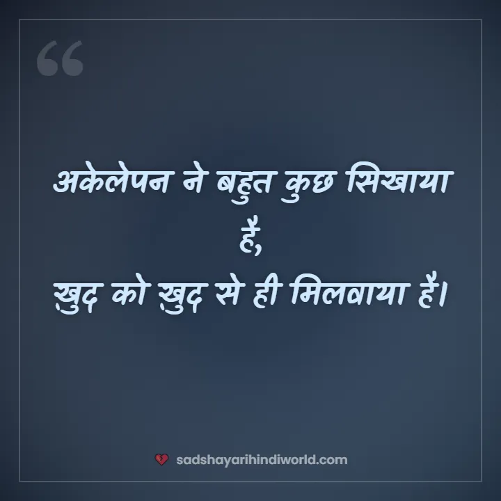 Alone sad shayari – अकेलेपन ने बहुत कुछ सिखाया है